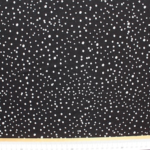 Baumwolle Jersey Stoff, Quality Textiles, Tupfen, Farben: Schwarz / Weiß, Restposten 55x147 cm