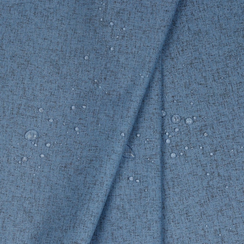 Baumwolle beschichtet meliert Leinenoptik Verhees Textiles Poppy Polyacryl-Beschichtet Stoffe Wachstuch Breite 148cm Farbe: Blau Bild 2