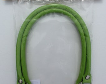 1 coppia di alta qualità borsa maniglie, pelle, finta pelle, liscia, 55 cm, colore verde Kiwi