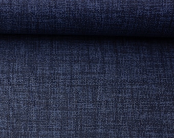 Charly coated Swafing cotton blend fabric plain width 140 cm color denim blue / mottled