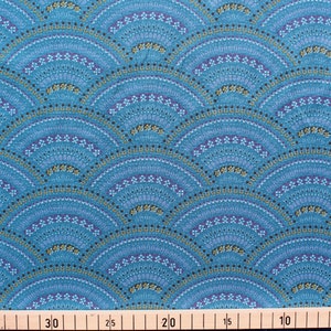 Katoenen poplin print, Kwaliteitstextiel, ornamenten, 147 cm, kleuren: petrol / veelkleurig