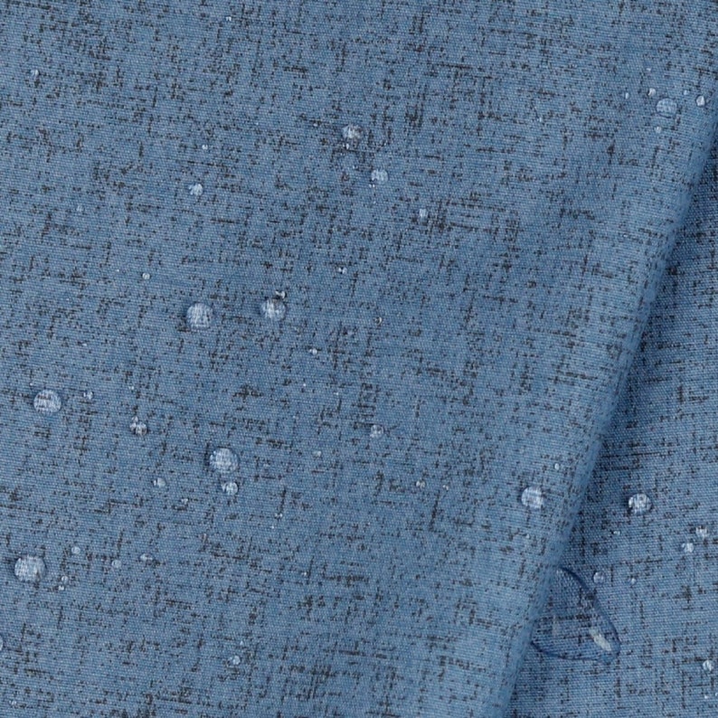 Baumwolle beschichtet meliert Leinenoptik Verhees Textiles Poppy Polyacryl-Beschichtet Stoffe Wachstuch Breite 148cm Farbe: Blau Bild 3
