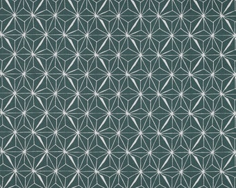 Baumwolle beschichtet Stoffe Verhees Textiles Poppy Abstrakt Polyacryl-beschichtet Wachstuch Breite 148cm, Farben: Altrgrün / Weiß