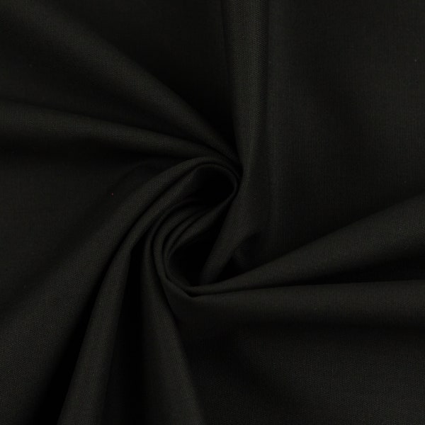 Baumwollstoff, Fahnentuch, Swafing, Dani, unifarben, Breite 148cm, Farbe: Schwarz