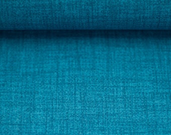 Charly coated Swafing cotton blend fabric plain width 140 cm colour petrol / mottled