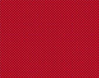 Cotton coated, Fabrics, Verhees Textiles, Poppy, Dots, Polyacrylic coated, Oilcloth, Width 148 cm, Colors: Red / White