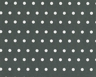 Coton enduit tissus, Kunterbunter, Leona, points, points de polka, Acrylbeschichtet, toile cirée, largeur 150 cm, anthracite