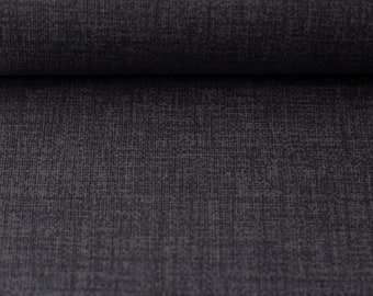 Charly coated Swafing cotton blend fabric plain width 140 cm color anthracite / mottled