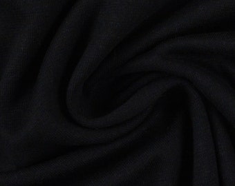 Tissu jersey de coton élastique de haute qualité, Oeko-Tex Standard 100, Swafing, Vanessa, uni, largeur 155 cm, couleur noir