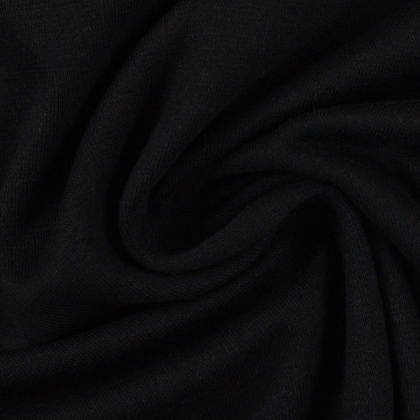 Hochwertiger elastischer Baumwoll-Jersey Stoff, Oeko-Tex Standard 100, Swafing, Vanessa, uni, Breite 155cm, Farbe Schwarz