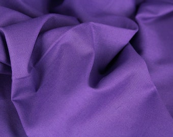Coton tissu, Bunting, S & W, plaine, largeur 150 cm, couleur : violet
