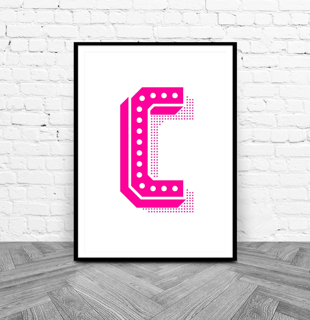 C Monogram Print, Letter C Printable, Initial C Wall Art, Typography ...