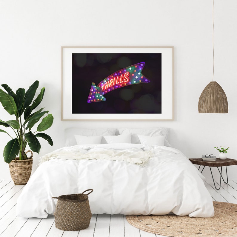 Neon Sign Wall Art Neon Lights Printable Thrills Neon Wall Etsy
