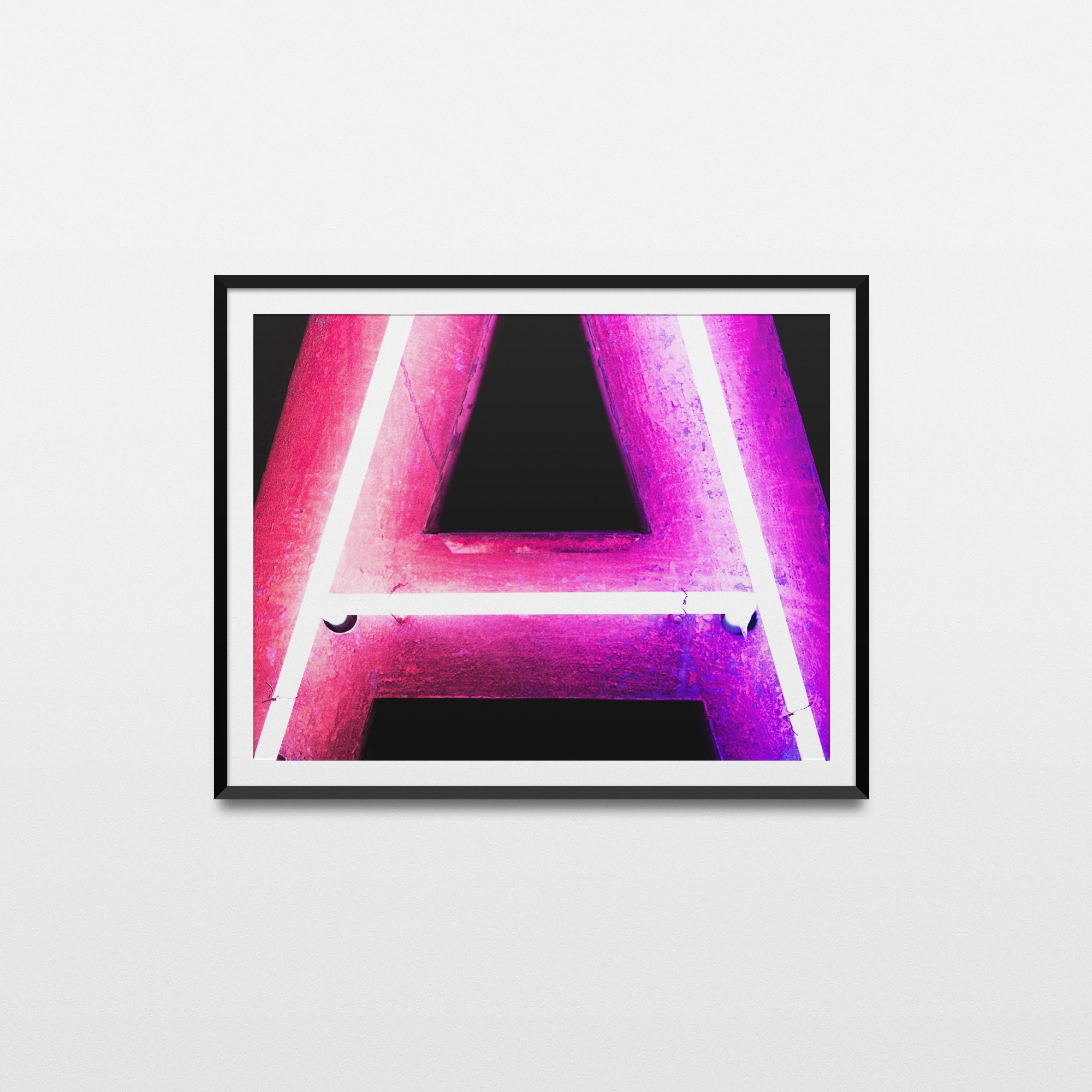 Neon Sign Print Instant Download Pink Letter A Wall Art Etsy