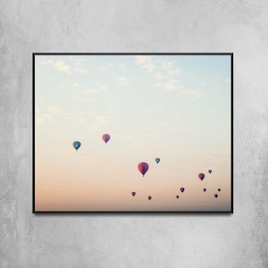 Hot Air Balloons Wall Art, Landscape Photography Print, Downloadable Art Print, Minimalist Poster Art, Printable Art Instant Digital Poster