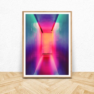 Neon-Wand-Kunst, Digital Download, direkten Kunstdruck, hell Rosa blau lila abstrakte druckbare Kunst, großes Poster, bunte Wand Kunst Druck