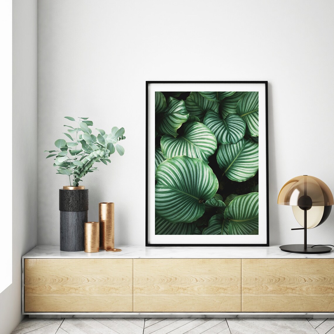 Tropical Wall Art Palm Leaf Photo Digital Download Dark | Etsy