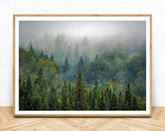 Wald Wand Kunst Druck, sofortiger digitaler Download, Pinien Fotografie, großes druckbares Poster, Wildnis Landschaft, Wald Dekor