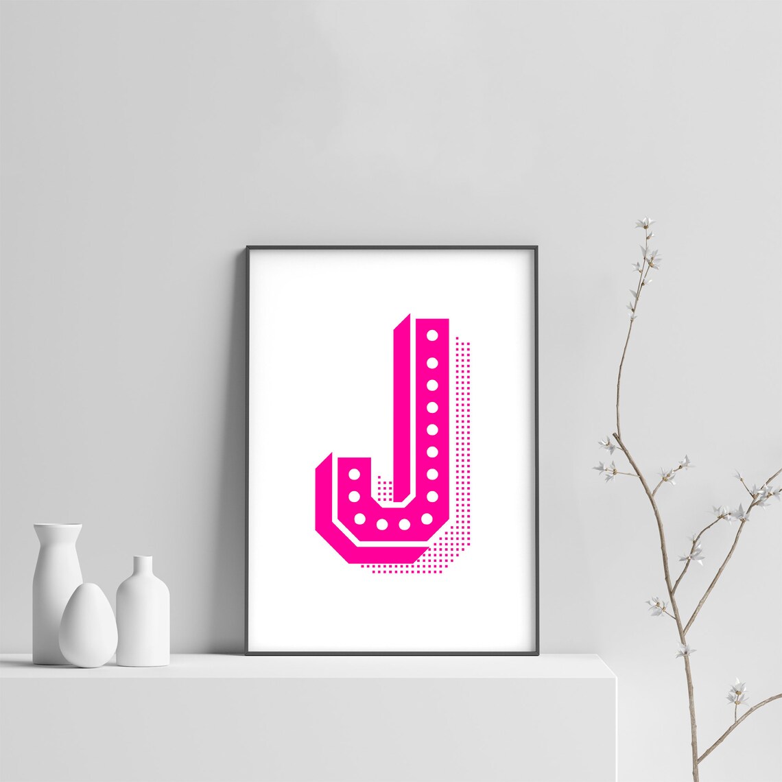 Letter J Printable Art Initial J Wall Decor Monogram Office Etsy UK