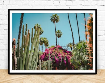 Stampa artistica da parete del deserto, download digitale istantaneo, fotografia di fiori di cactus, grande poster stampabile, stampa di paesaggi desertici, arredamento tropicale