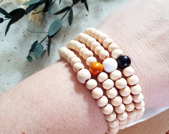 Stretch Armband Holzperlen | Perlenarmband | Freundschaftsarmband | minimalistische Armbänder