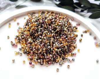 zauberhafte Glasperlen Mischung - 11/0 (2mm) | Baumrinde Mix | Bastelperlen | Perlen Armband | DIY Zubehör