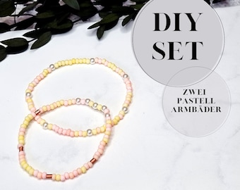 DIY Bastelset Perlenarmband | Stretch Armband Glasperlen | Kinderarmband | Perlenarmband | Freundschaftsarmband | Geschenkidee Mitbringsel