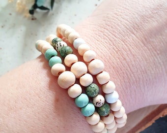 Stretch Armband Holzperlen | Perlenarmband | Freundschaftsarmband | minimalistische Armbänder