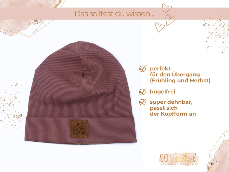 Hipster-Beanie aus Rib-Jersey, Beschreibung