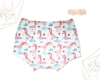 Bummie für Babys und Kinder lovely unicorn / Windelhose / Shorts Baby / Sommerhose Baby / Kurze Hose / Geschenk Geburtstag