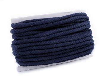 Cordón sudadera con capucha de 2 m de algodón 11 mm trenzado azul marino