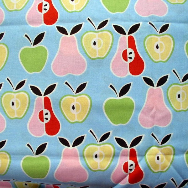 Alexander Henry apples and pears hellblau Retro