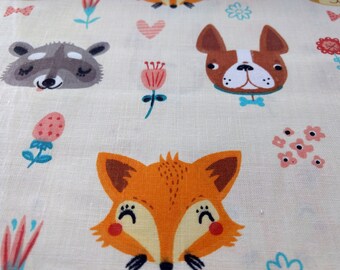 Ökotex Sweet cotton fabric with animals