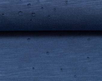 Cooler Baumwolljersey mit Löchern in jeansblau