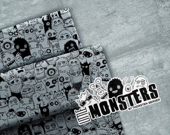 NANO-Softshell, Little Monsters by Thorsten Berger, Softshell, Monster, schwarz/grau