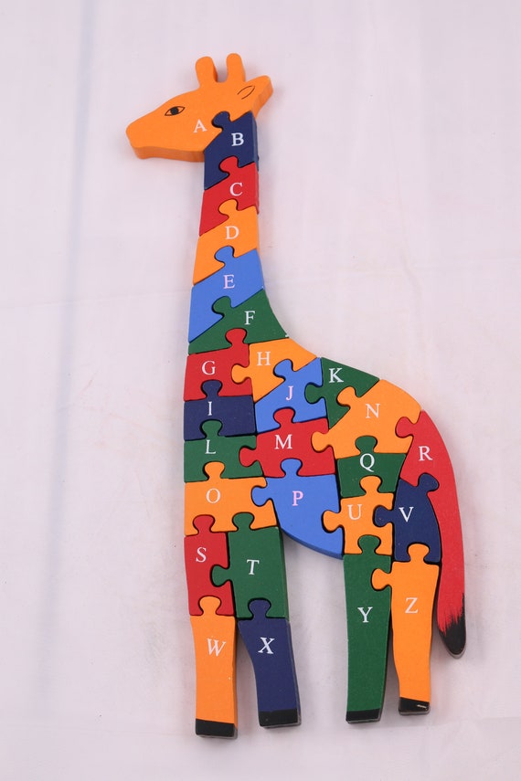puzzle jirafa madera
