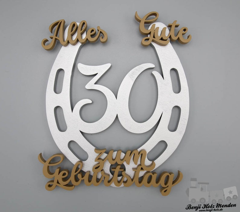 Zum Geburtstag Hufeisen mit Zahl und Wunschtext Etsy