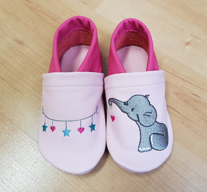 Lederpuschen Elefant Pink