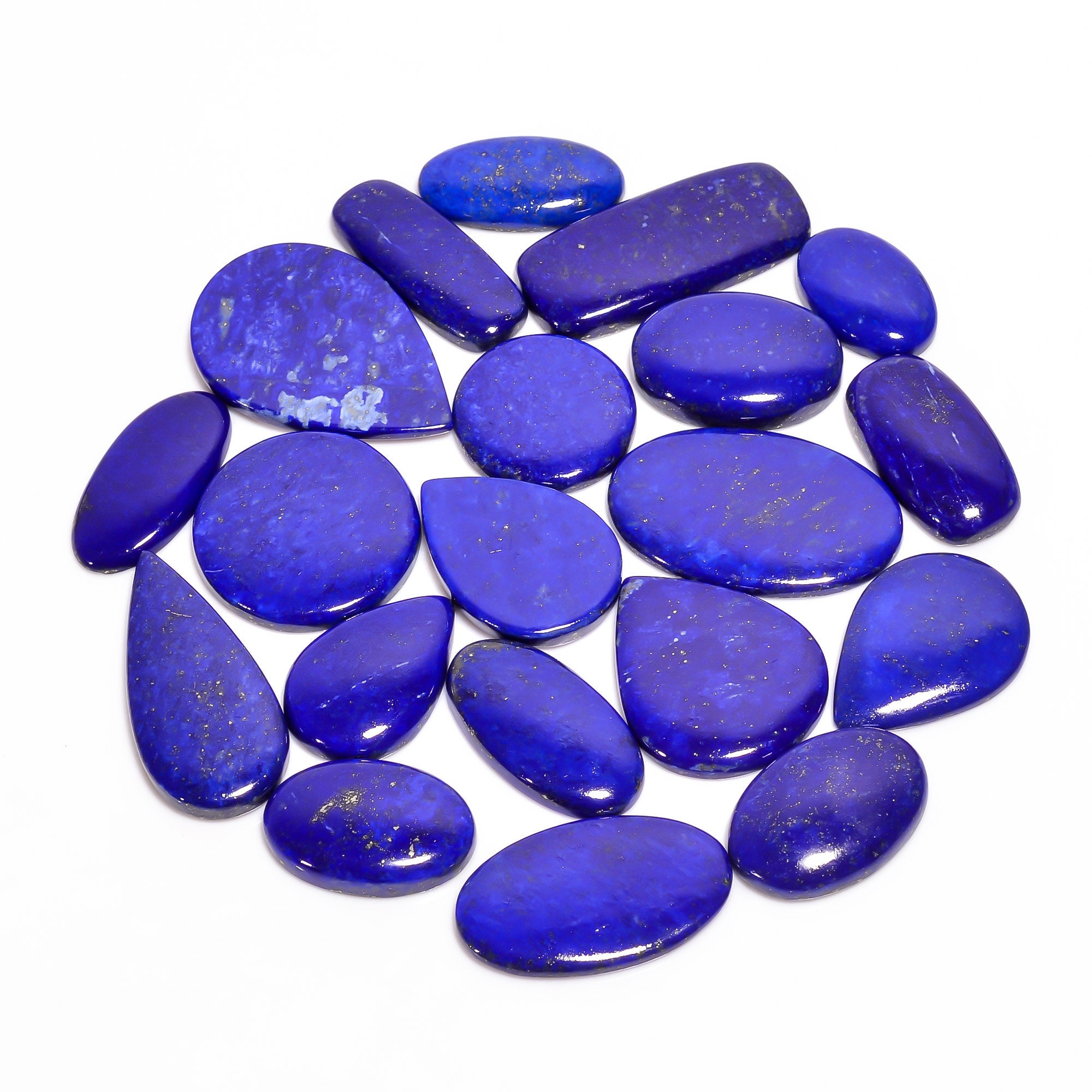 Loose Natural Gemstone Cabochon Lot Lapis Lazuli Cabochon Lot Assorted Lapis Lazuli Cabochon Wholesale Supply For Jewelry Making 