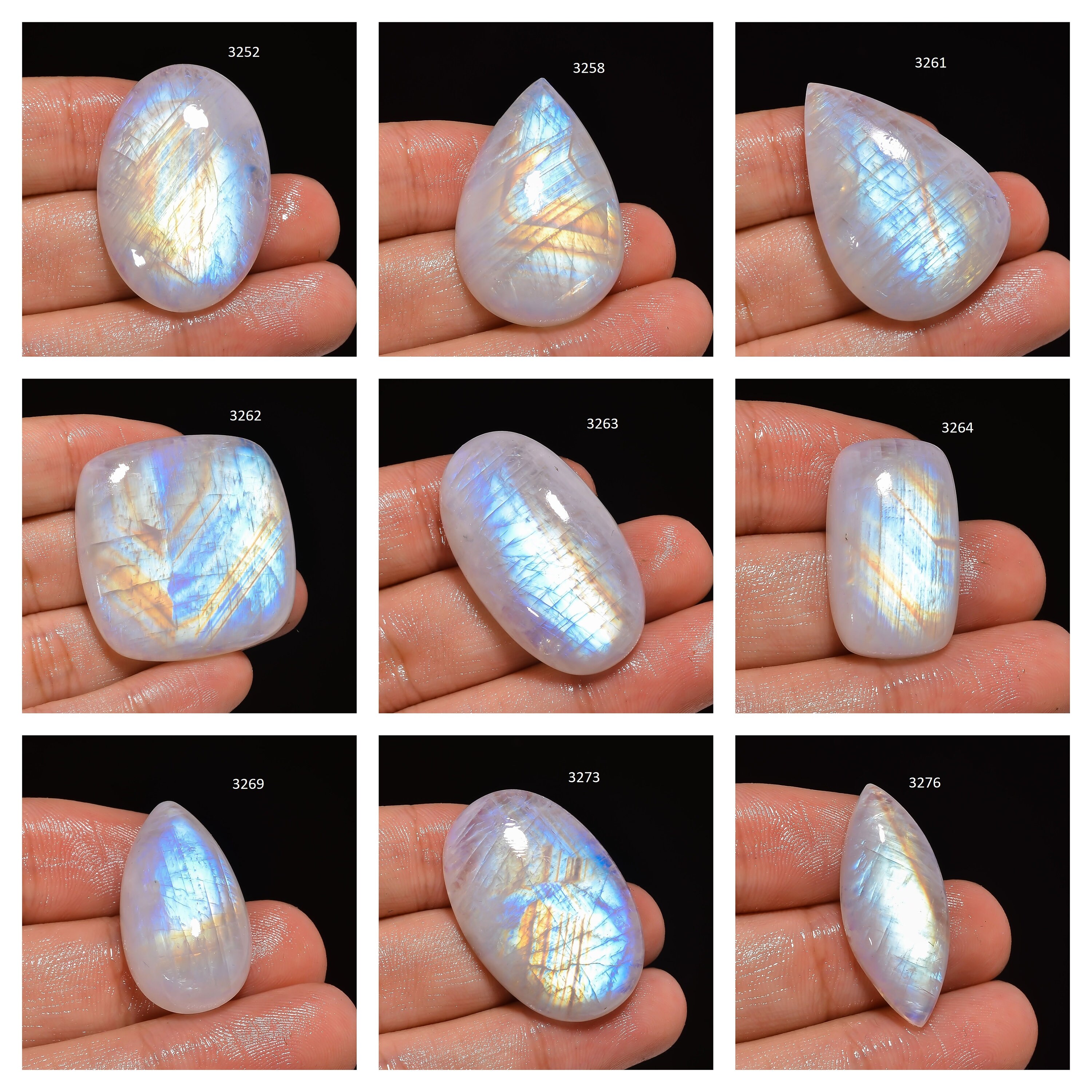 100 Natural Moonstone Cabochon Rainbow Moonstone Cabochon Etsy