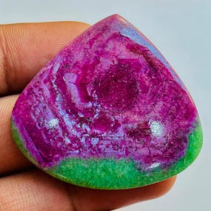 100% Natural Ruby Zoisite Stone| Beautiful Green Red Ruby Zoisite Gemstone | Crystal Healing & Jewelry Size 38x42x4 Mm CT 80