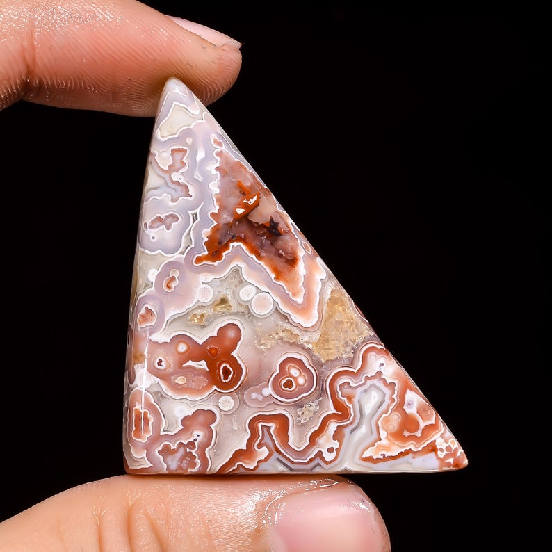 52X30X5 mm H-3410 Unique Top Grade Quality 100/% Natural Crazy Lace Agate Fancy Shape Cabochon Loose Gemstone For Making Jewelry 53.5 Ct