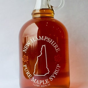 33.8 oz. Pure New Hampshire Maple Syrup - Gallone Glass Bottle