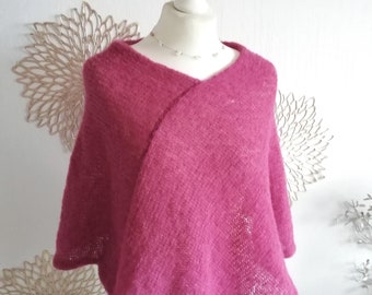 Alpaca Silk Poncho M, Ladies, Knit Poncho, Cape, Bridal Cape, Color Choice, Knitted Poncho, Hand Knitted