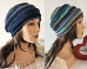 Women's hat colorful wool hat autumn colors / winter hat cap / chunky knit turban / women's hat