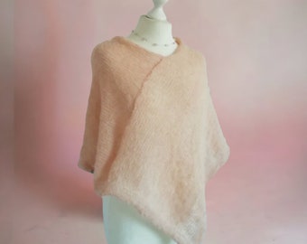 Alpaca silk poncho S+M, knitted poncho women, knitted, knitted poncho, cape, bridal cape, choice of colors