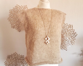 Gestricktes Damen Top, Damen Pullunder mit Rollrand, Alpaka Seide, Strickpullunder, feines Stricktop, Strickweste, große Farbauswahl