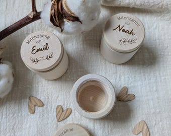 Milchzahndose aus Holz personalisierbar | Zahndose Kinder | Zahnfee Geschenk | Erinnerungsbox Milchzähne | Geschenk Einschulung Kind