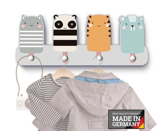 Children's coat rack "Ice Cream Man" coat hook coat rack with 4 hooks (G015) - colorful