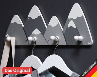 Wardrobe, Mountains Coat hooks, Children, Clothes wardrobe Children's wardrobe, Children's room, Wall decal, Wall decoration Baby room with 4 hooks - B-STOCK